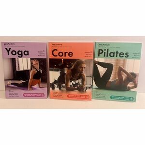 ProActive Home Workout Book Set Yoga Pilates Core Fitness Training Guide 3 Books